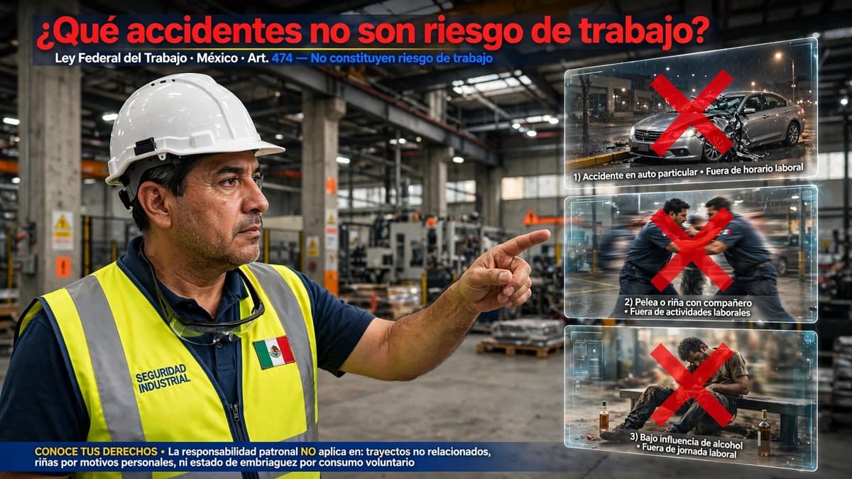 ¿Qué accidentes NO se consideran riesgos de trabajo ante el IMSS? (Guía 2026)